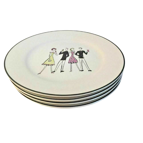 Set of 4 Rosanna Ceramic Salad Plates A Woman's Work is Never Done 8" - Picture 3 of 13